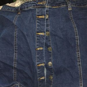 Denim button up skirt